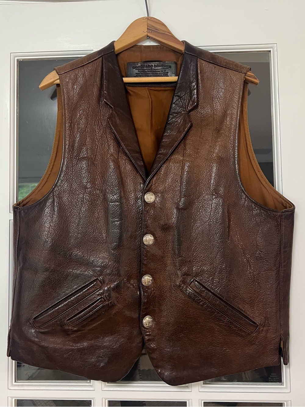 Coronado Leather Brown Bison Vest